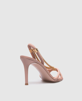 Gianvito Rossi Minerva beige sandals with a chain G3236585RICNAP