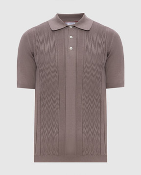Brunello Cucinelli Beige polo shirt with a pattern M29203305