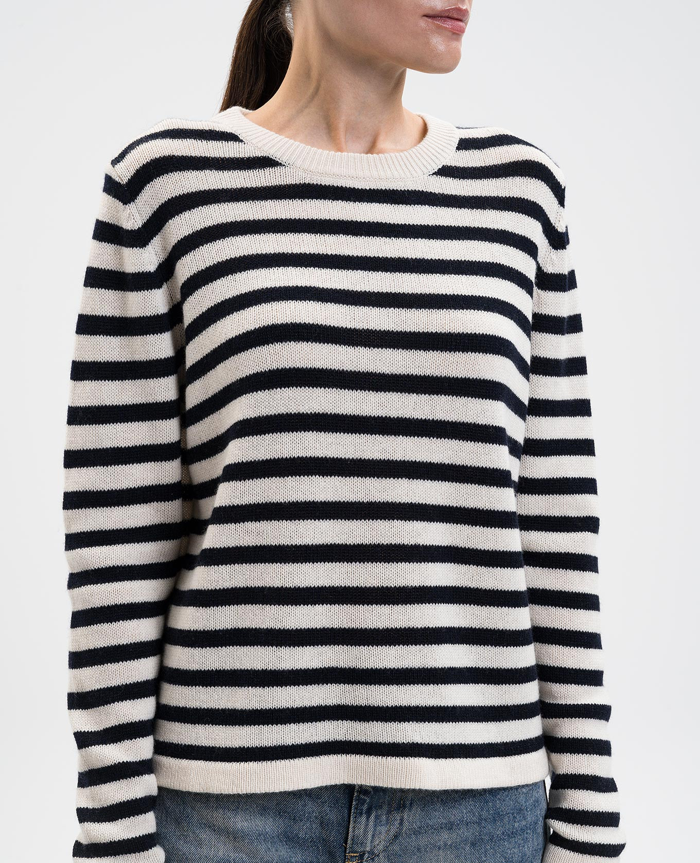 

Striped cashmere and wool jumper Allude, Beige