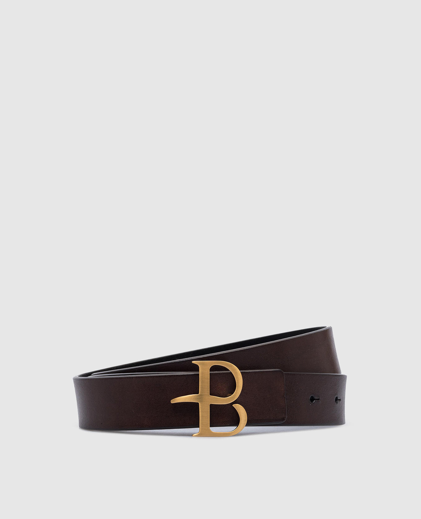 Brown leather belt with logo ballantyne