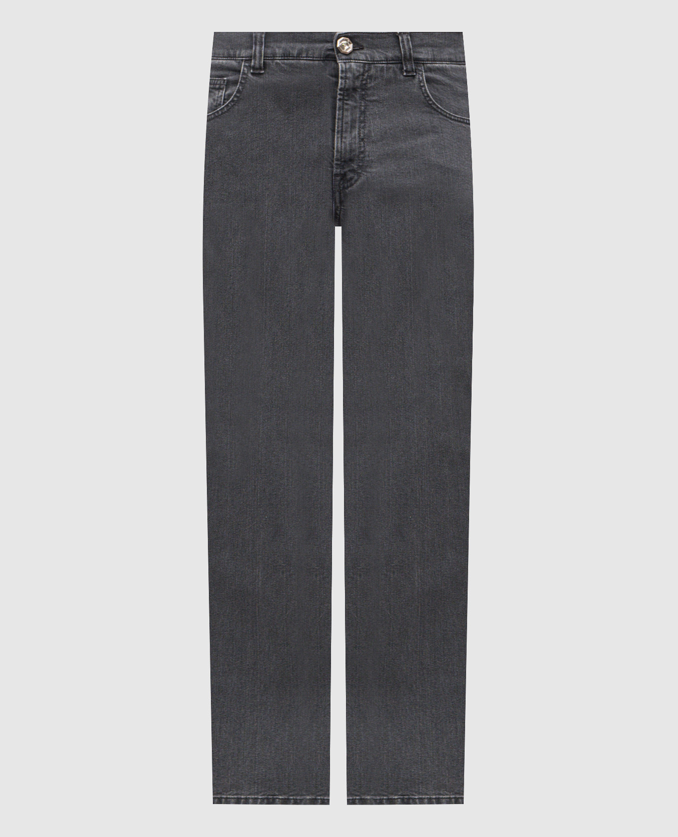 Grey jeans with logo patch Stefano Ricci
