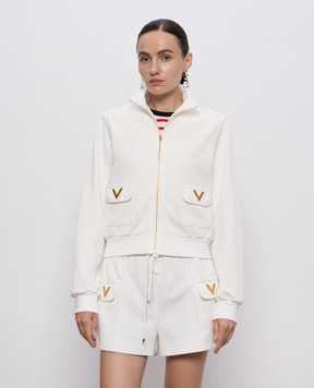 Valentino White jacket with logo 7B3CI1657YA