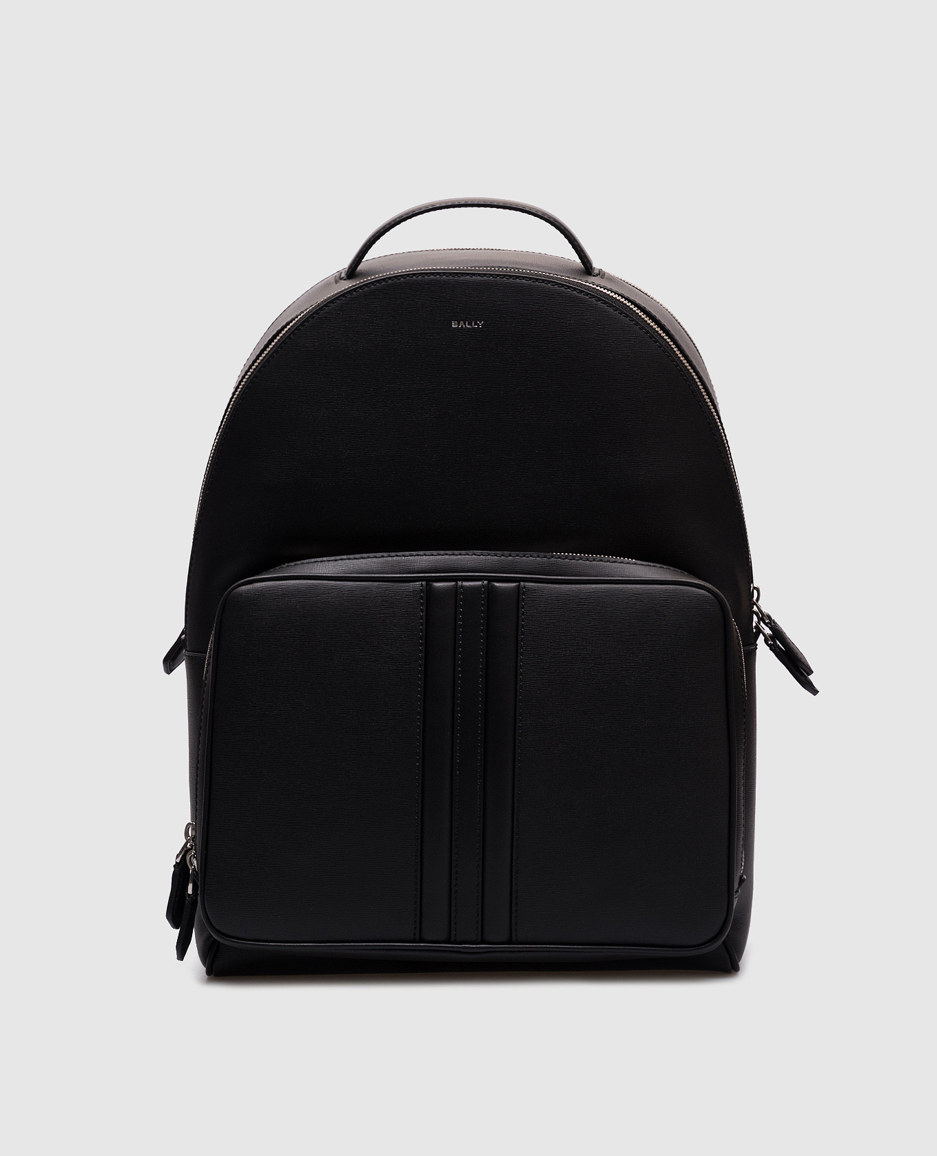 

Black leather Mythos backpack with logo Bally