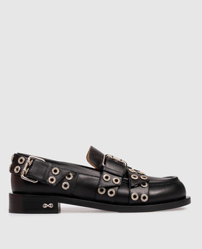 Mach&Mach Black leather loafers with straps S097630VCL