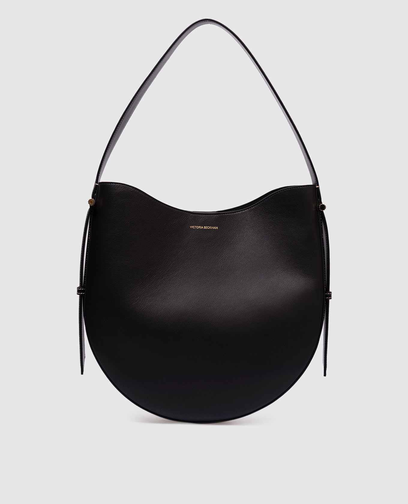 

Dia black leather hobo bag with logo Victoria Beckham