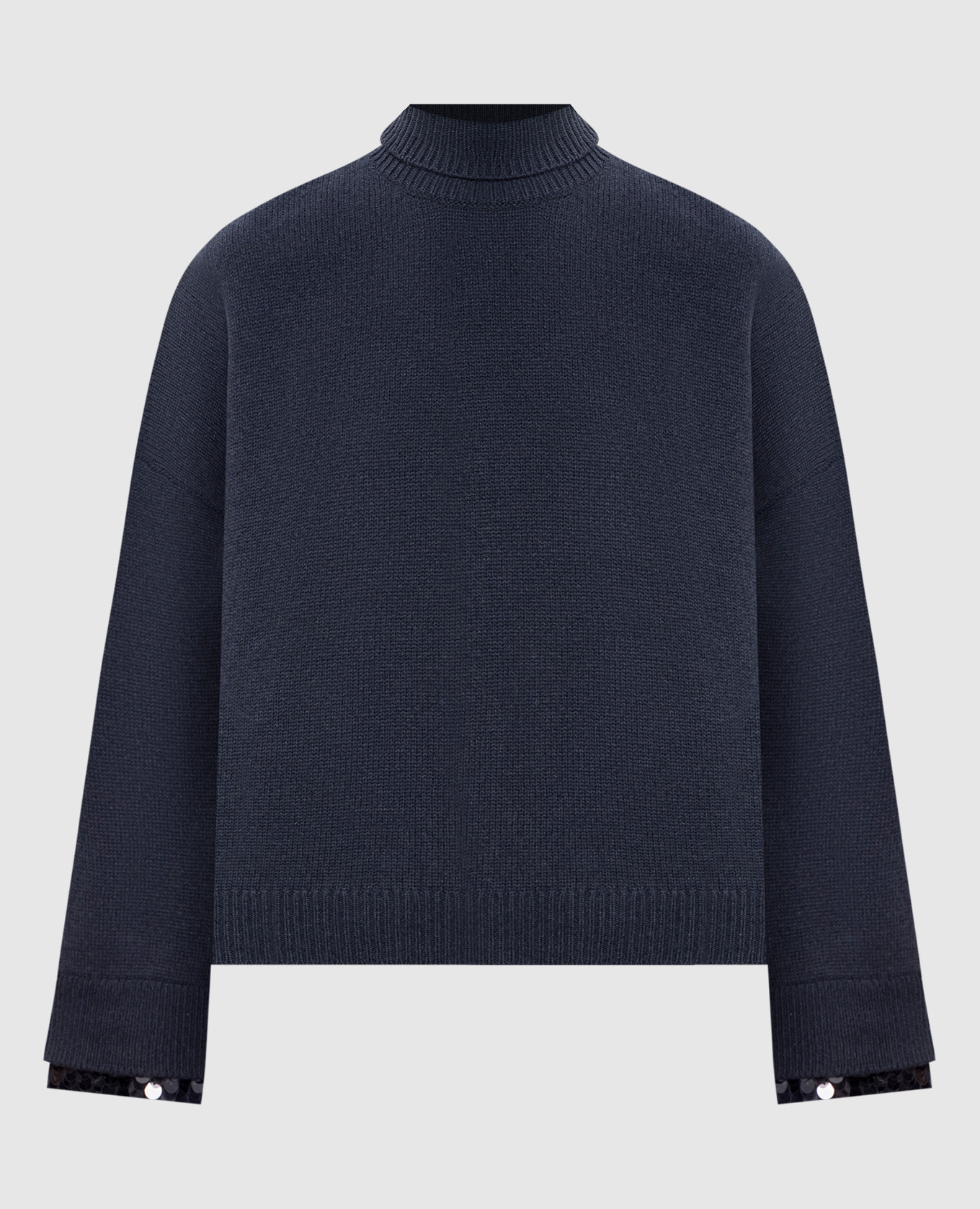 Blue cashmere and silk sweater with sequins Brunello Cucinelli