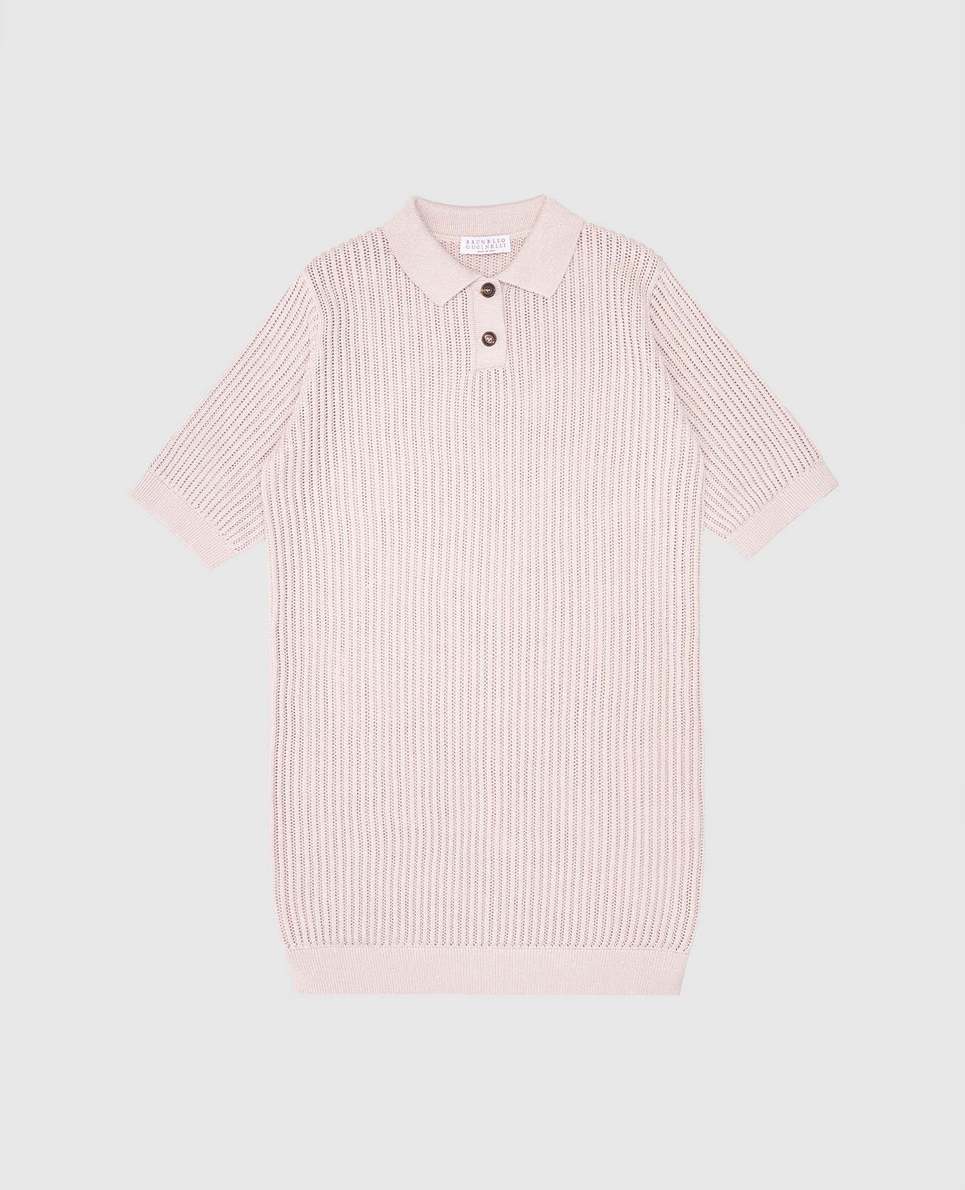 

Children's beige polo dress with lurex Brunello Cucinelli