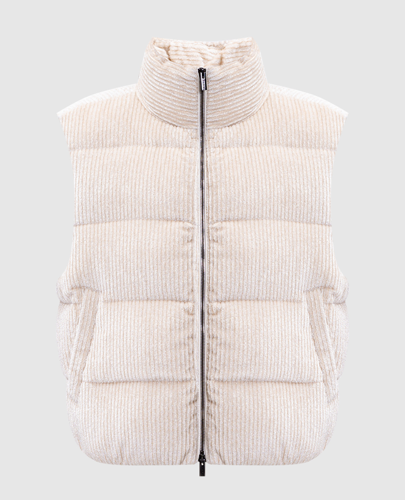 Beige corduroy down vest Peserico