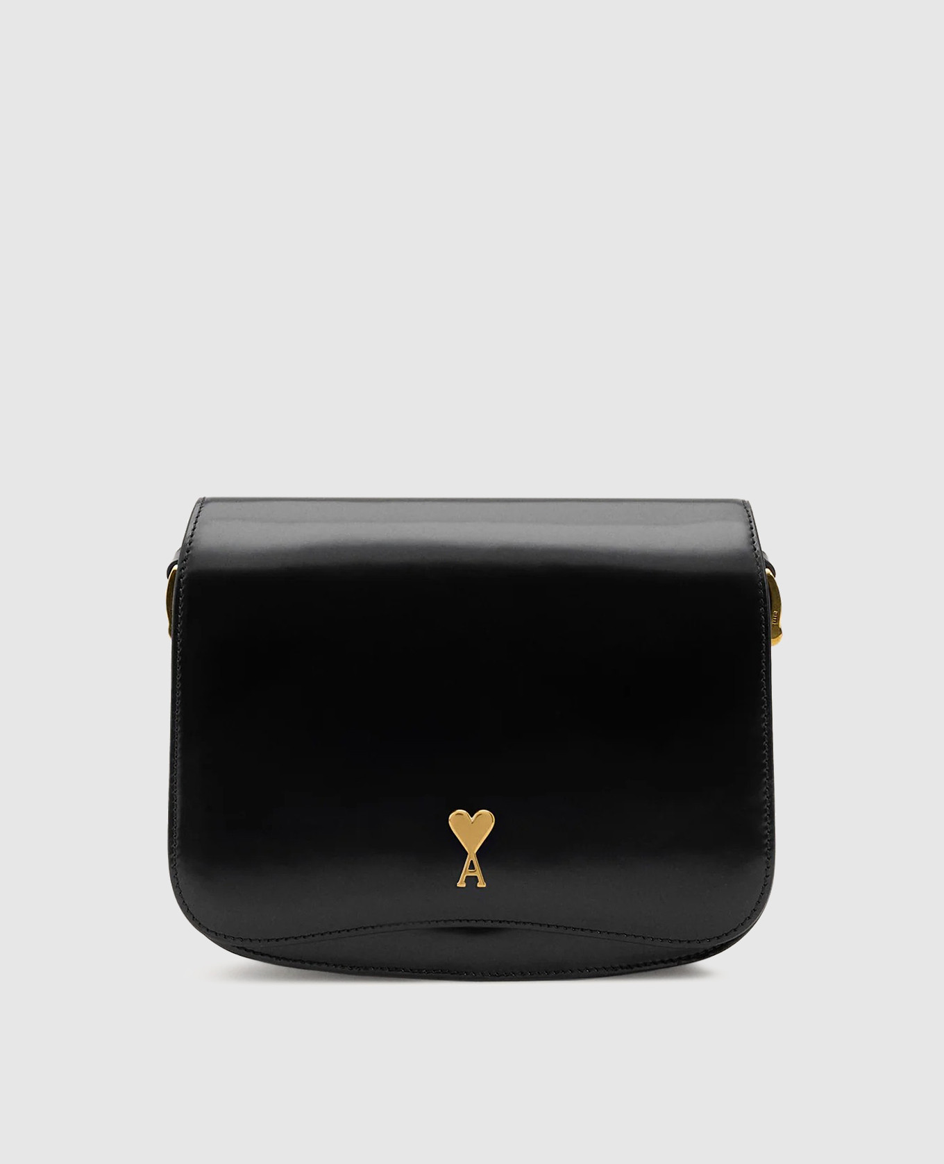 

Black glossy leather Paris crossbody bag Ami Paris