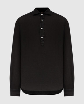 Enrico Mandelli Brown linen shirt 0SPORT5711