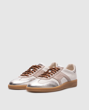 Santoni White leather sneakers with logo WBPL61244FARSPSX