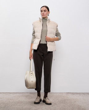 Peserico Khaki pants with lapels P04680T302487
