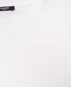 Balmain Children's white T-shirt with logo print BW8A31Z0116410