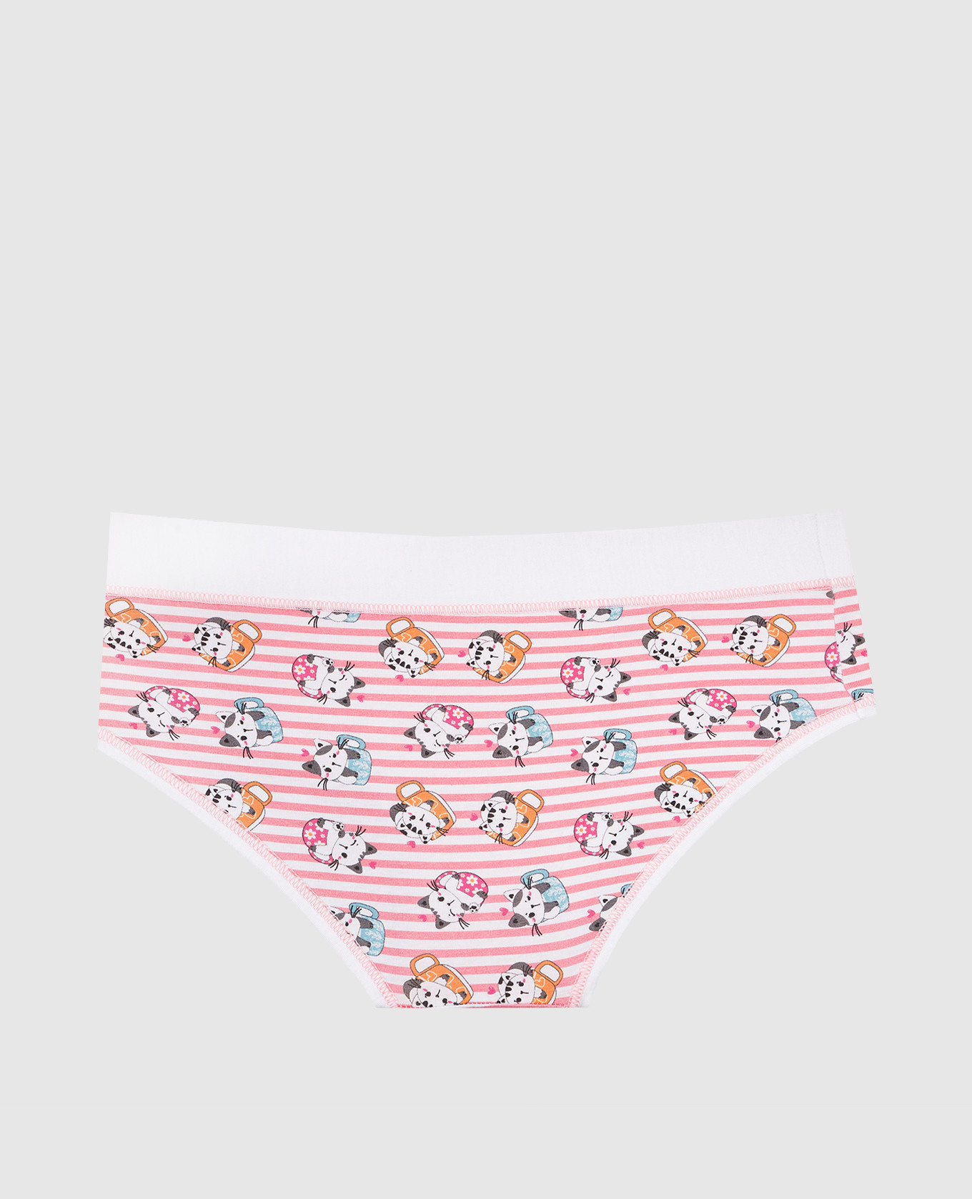 

Jadea children's white panties in a striped cat print RiminiVeste
