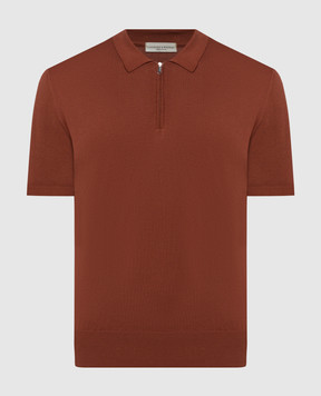 Cashmere&Whiskey Brown polo shirt with silk FS05
