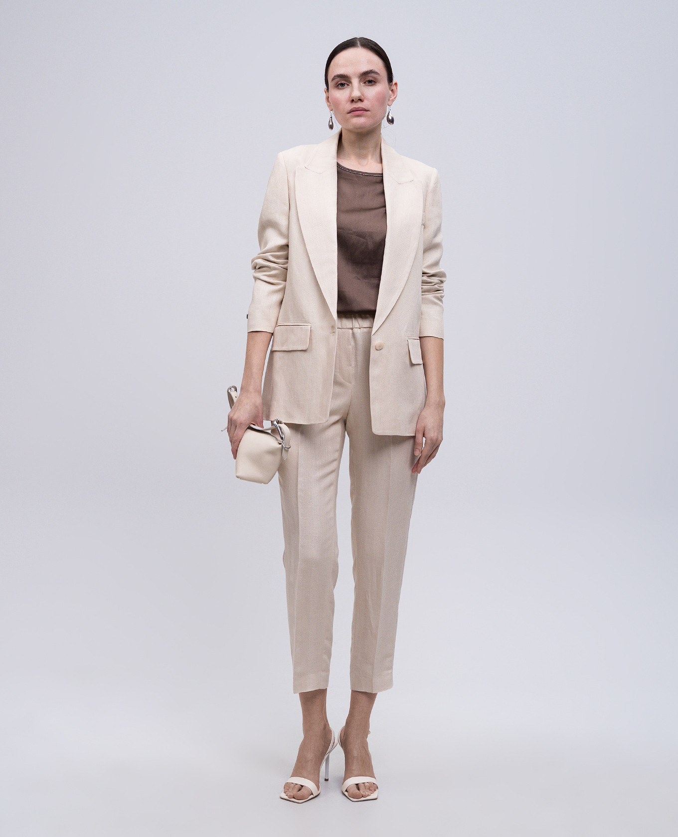 

Beige jacket with linen Peserico