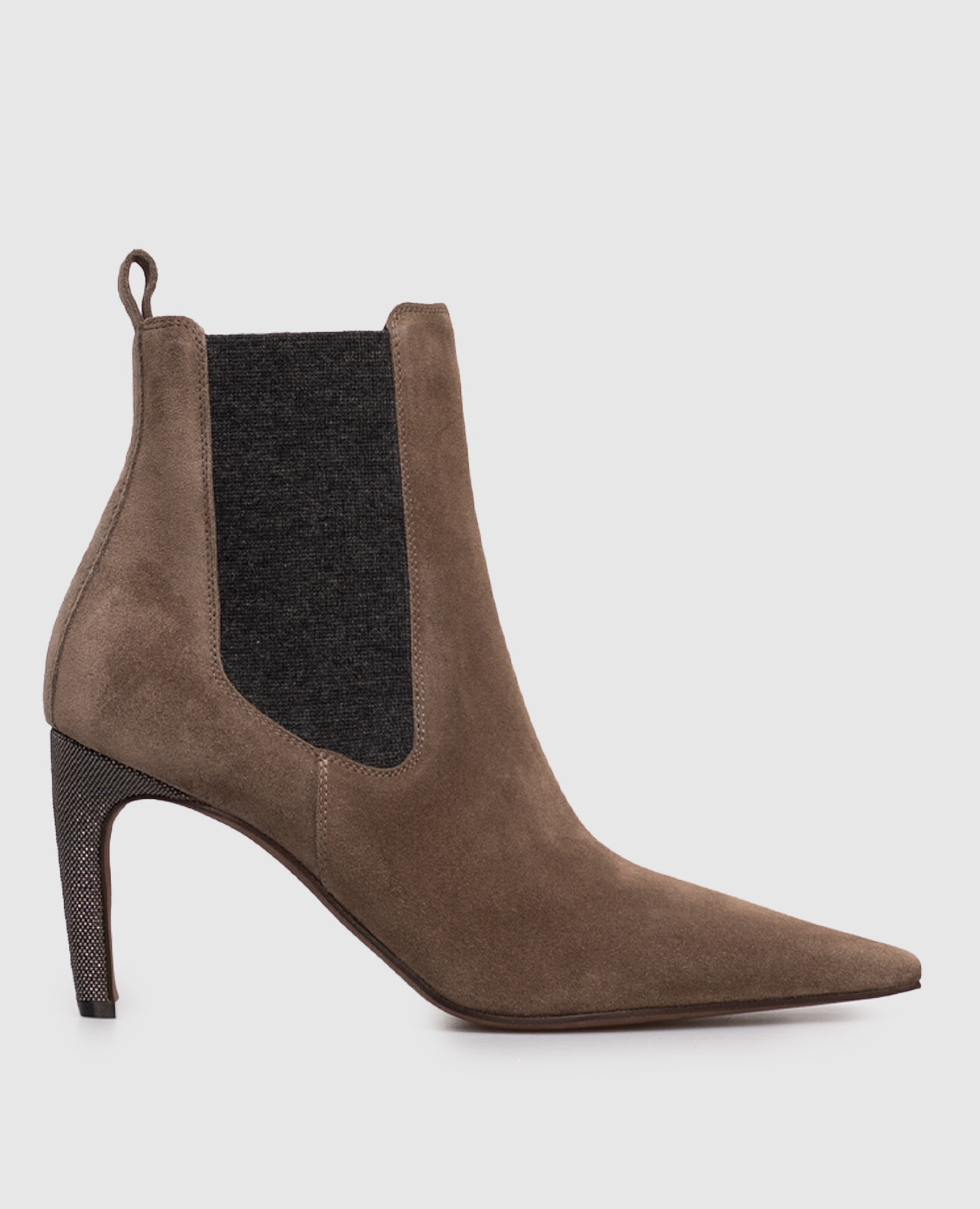 Brown suede ankle boots Brunello Cucinelli