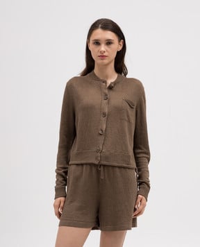 Babe Pay Pls Khaki cardigan and linen shorts suit MD9762307420R