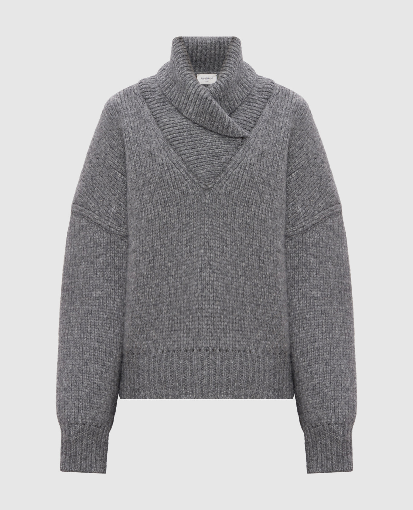 Gray alpaca wool sweater Saint Laurent