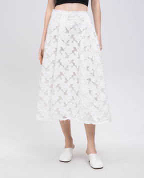 Marc Le Bihan White midi skirt with floral pattern 2541