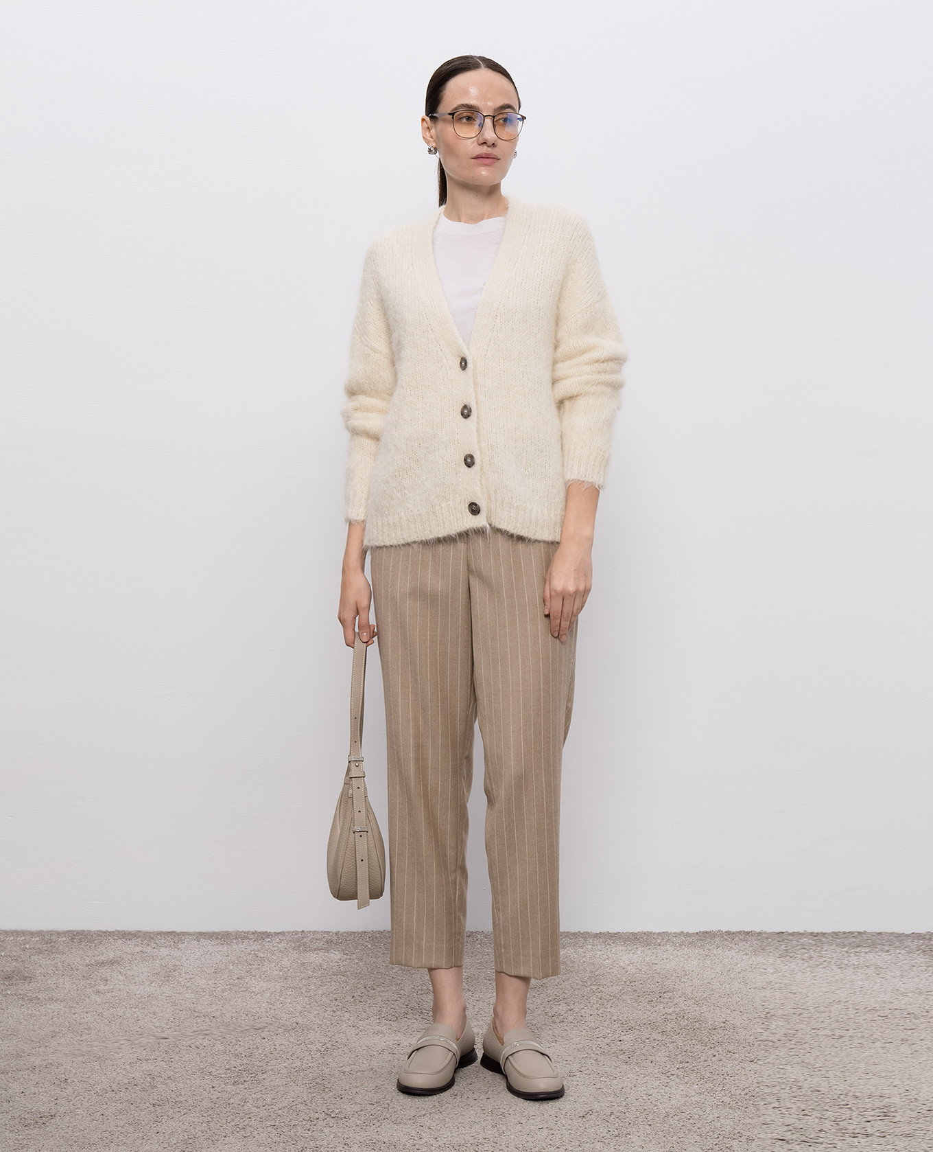 

Beige alpaca wool cardigan Peserico