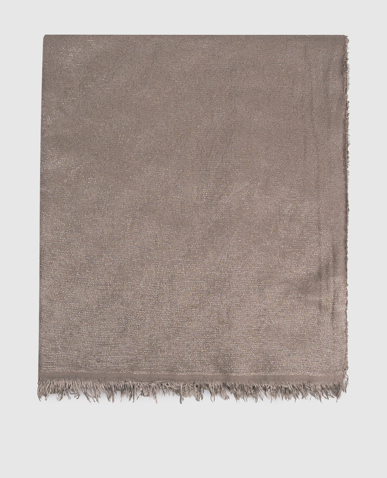 Brown wool scarf with lurex Peserico