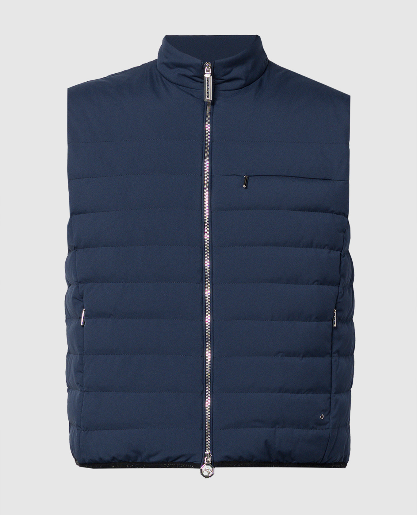 

Blue down vest with logo Stefano Ricci, Синий