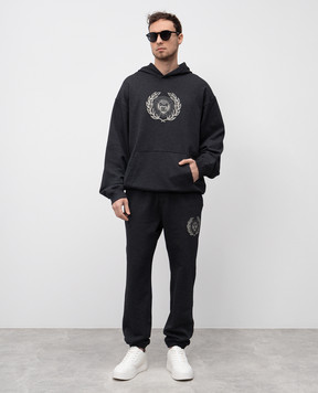 Dolce&Gabbana Grey joggers with monogram logo print GP0M3TG7O3W