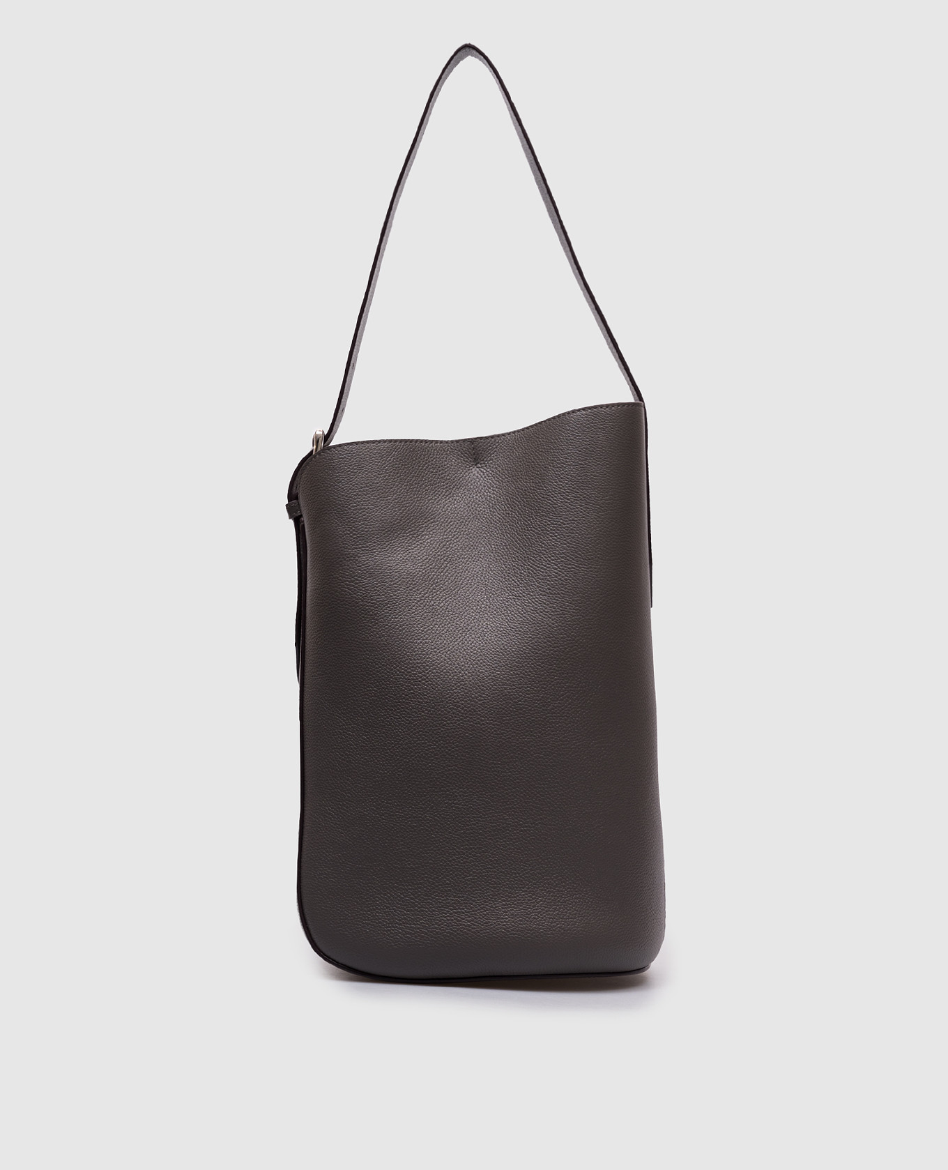 

Quiver grey leather bucket bag with logo embossing J&M DAVIDSON
