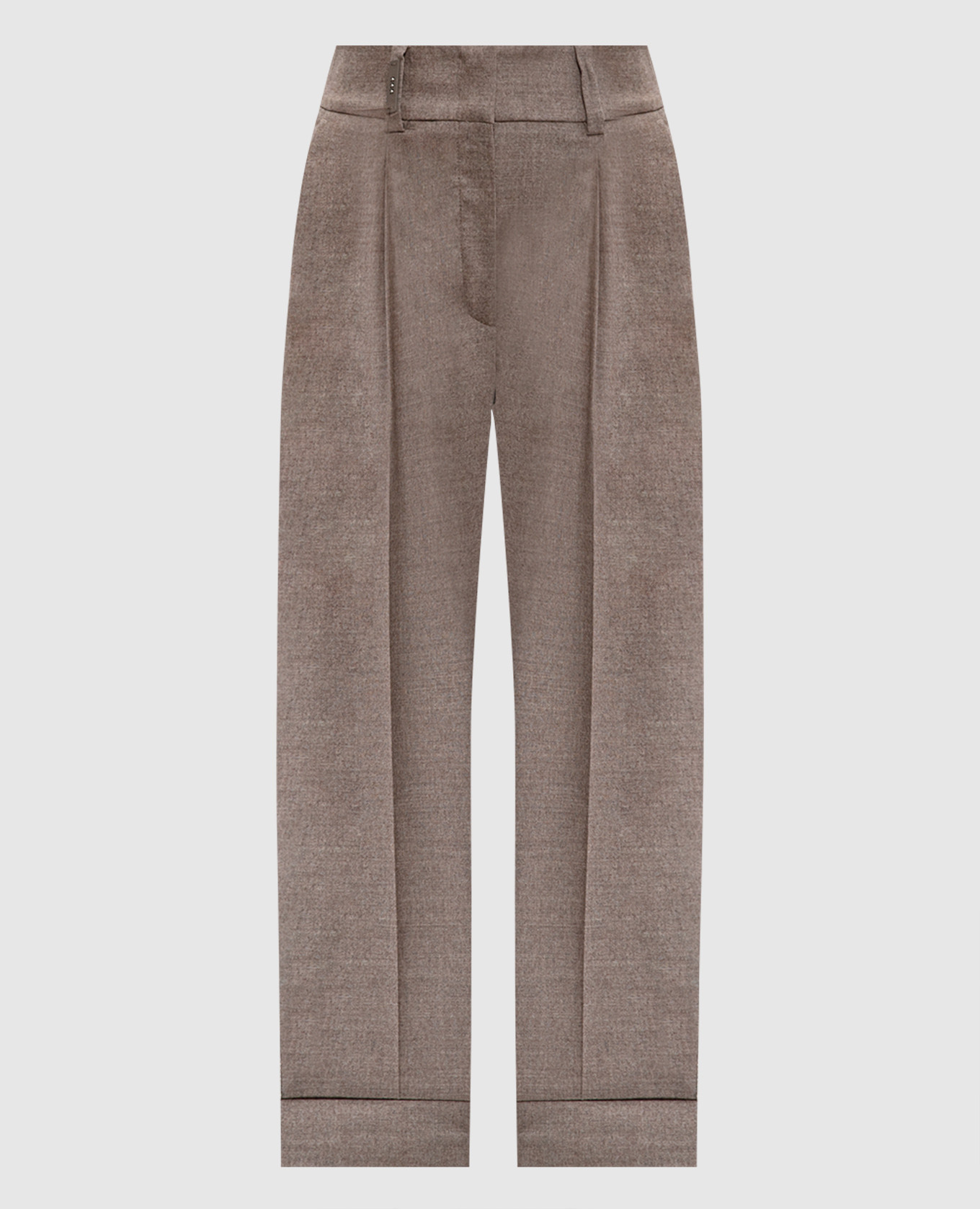 

Brown wool and cashmere pants with monil chain Peserico