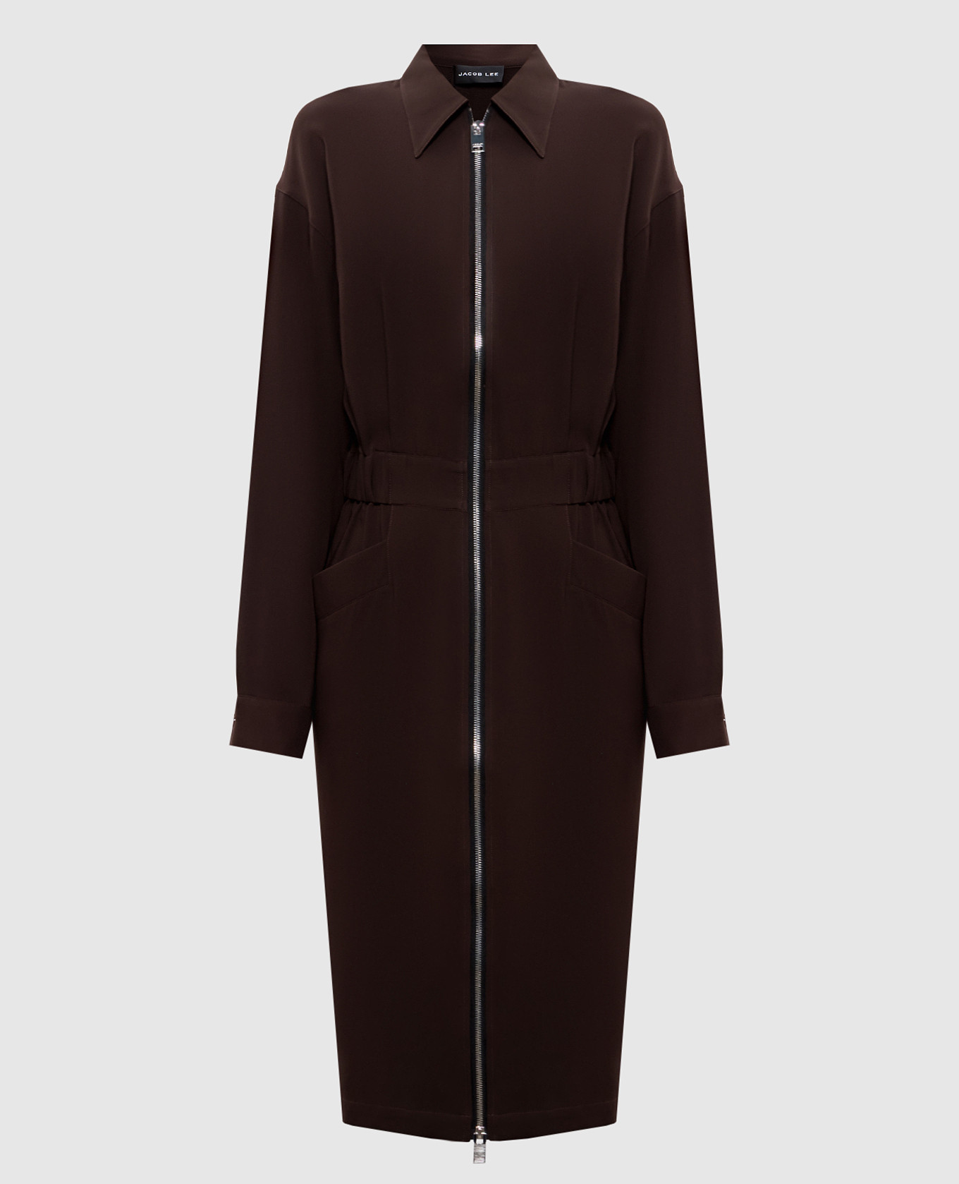 Brown silk shirt dress Jacob Lee