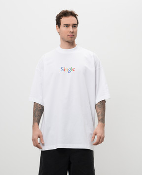 Vetements White T-shirt with Single print UA66TR700Wm