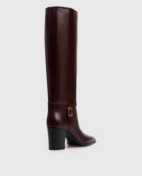Saint Laurent Burgundy leather boots JULIA 818207AAEHR