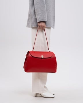 Lou Lou Studio Red leather bag ZION with embossed logo ZION