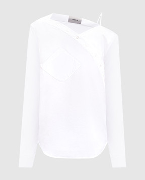 Coperni Camisa blanca de corte asimétrico. COPCH52F2010