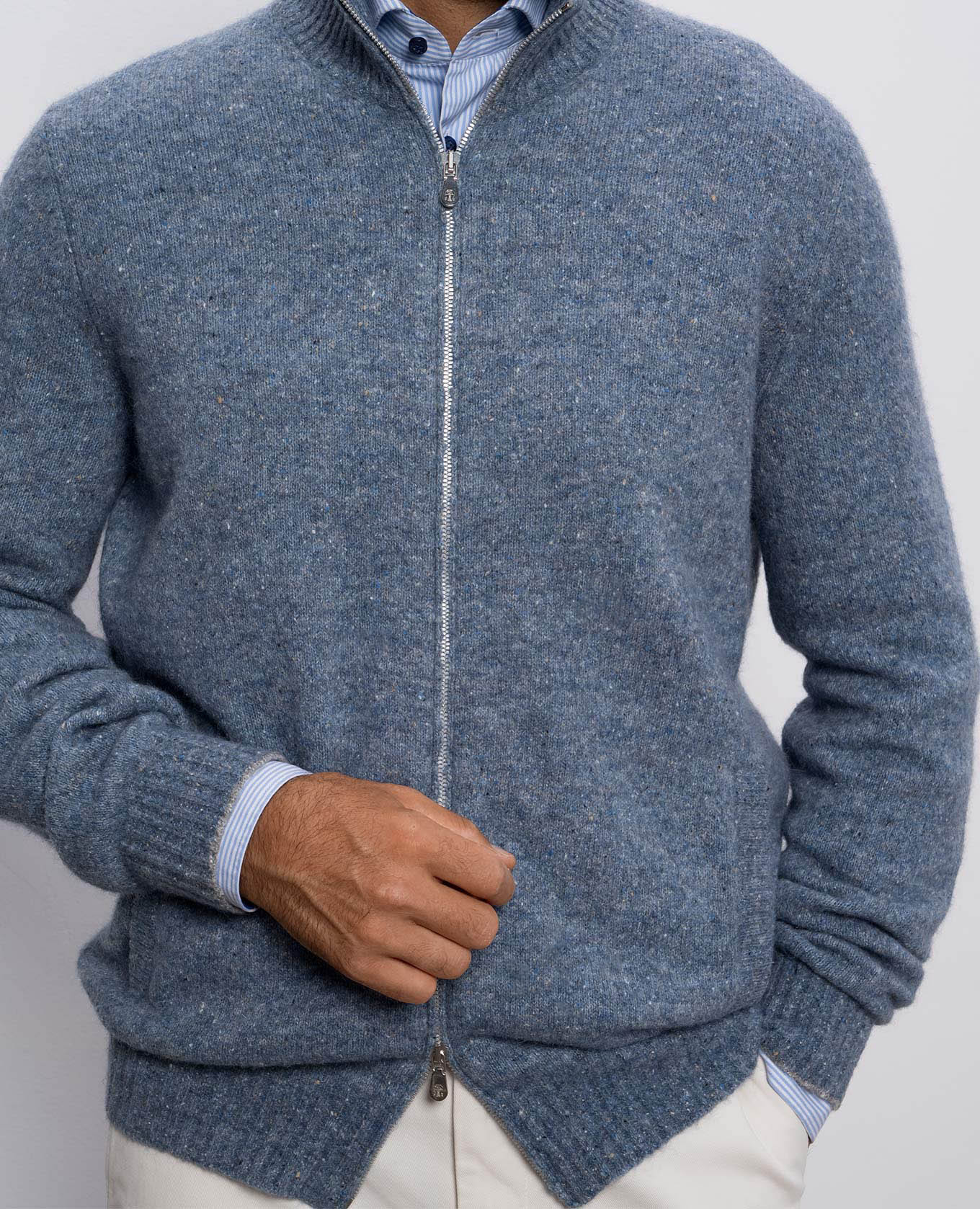 

Blue alpaca and silk cardigan Brunello Cucinelli, Light blue