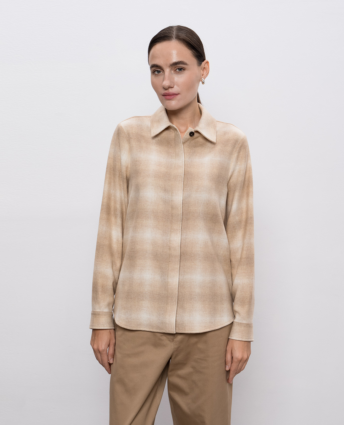 

Beige wool check shirt Woolrich