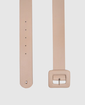 Max Mara Weekend BRIO beige leather belt with logo emblem BRIO
