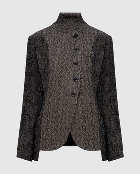 Marc Le Bihan Gray wool check jacket 2210