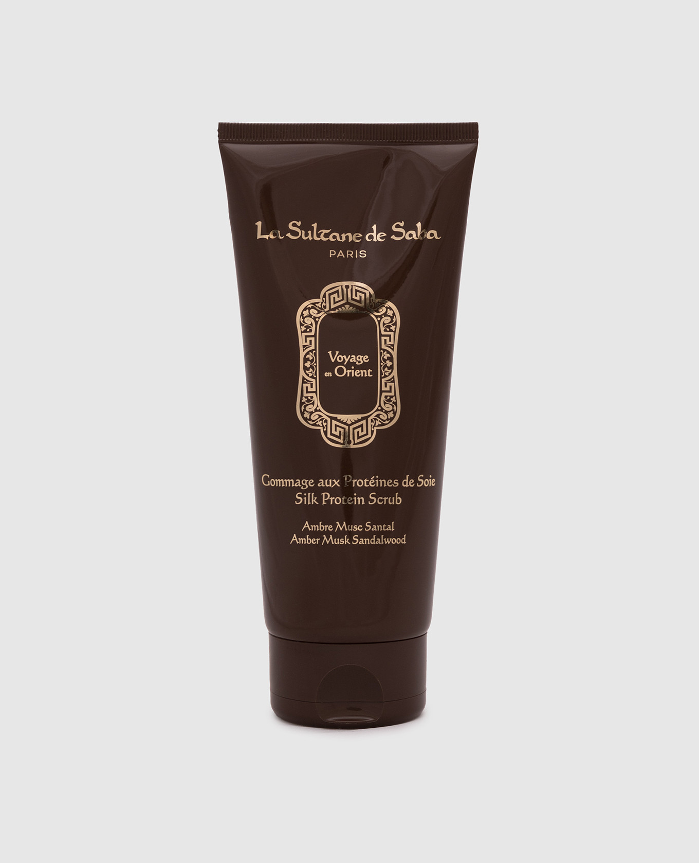 

Body scrub with silk proteins with the aroma of amber, musk and sandalwood 200 ml La Sultane de Saba, Brown