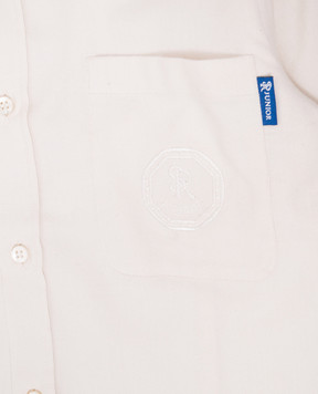 Stefano Ricci Children's white shirt with logo monogram embroidery YAC6400010LJ1609