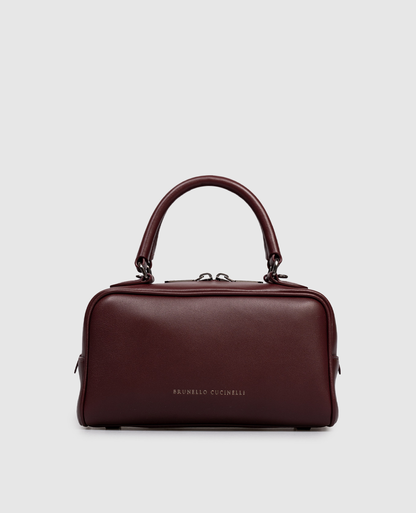 Boston Explorer burgundy leather bag Brunello Cucinelli