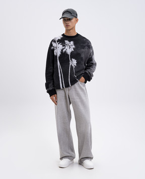 Palm Angels Gray sweatshirt with print PMHE086F25KNI001