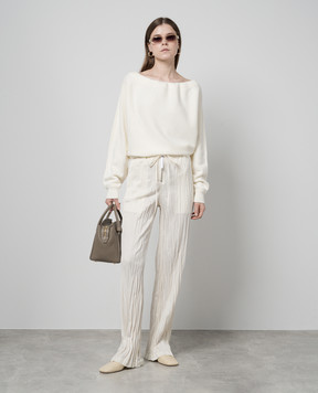 Helmut Lang White jumper with open shoulders O01HW715