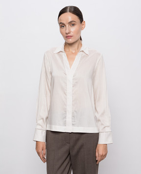 Peserico Beige striped shirt A06128D05217