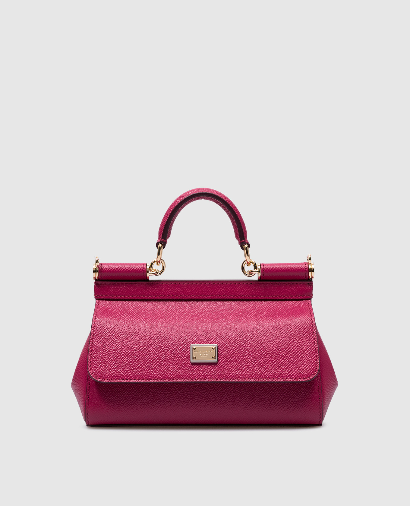 

Sicily pink leather bag with metal logo Dolce&Gabbana