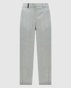 Peserico Gray wool trousers with monil chain AM466806461