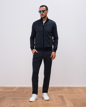 Bertolo Cashmere Blue pants made of wool 000304001141