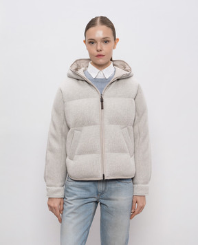 Brunello Cucinelli Gray cashmere down jacket with lurex M01ET7728