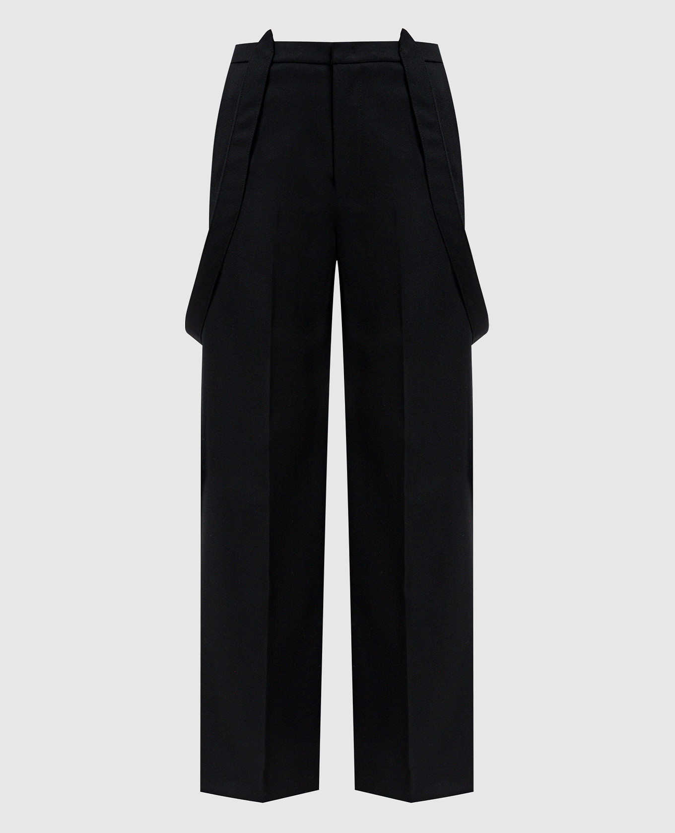 

Black wool pants with suspenders Dondup